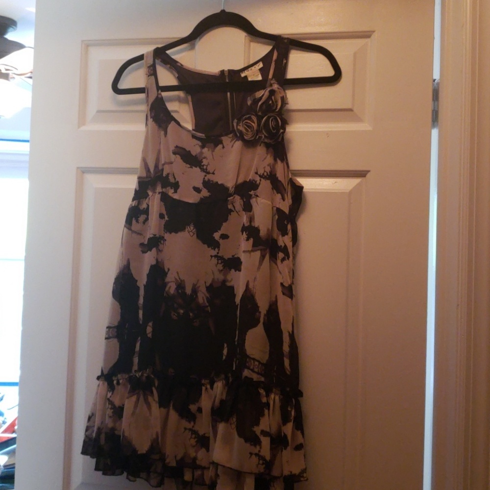 Black and beige baby doll dress